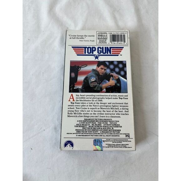 1986 Top Gun (VHS, 1990) Tape Sealed New Tom Cruise Movie Paramount Pictures - Picture 3 of 6